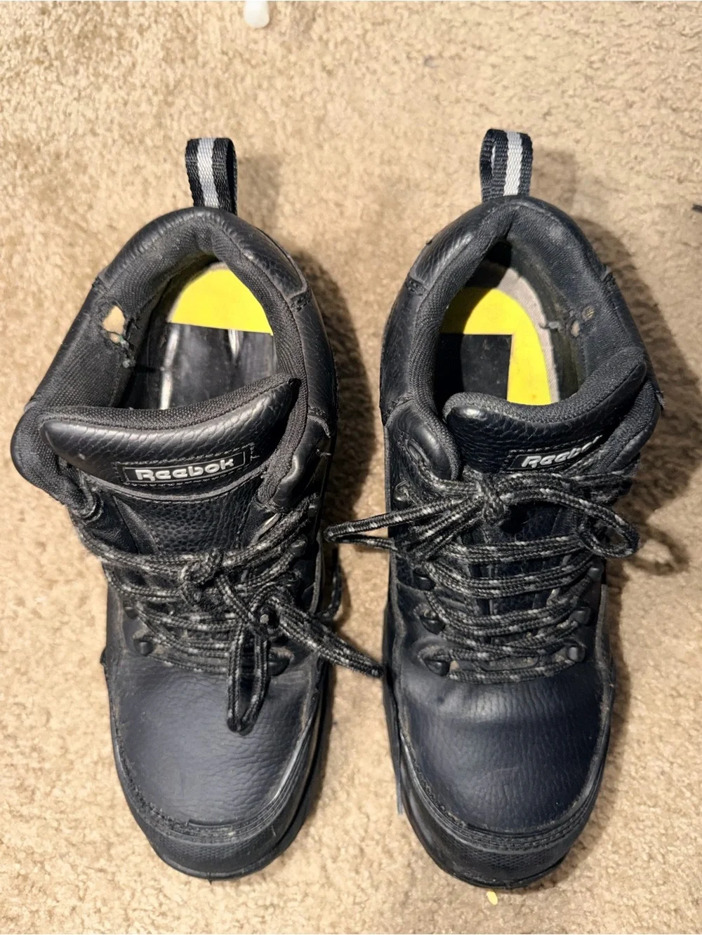 Reebok Work Men’s 9M Black Leather Waterproof Slip Resistant Work Boots